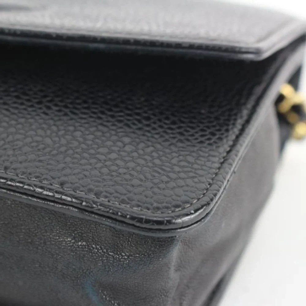 Chanel Black Caviar CC Logo Timeless Wallet on Chain WOC 61cz63s